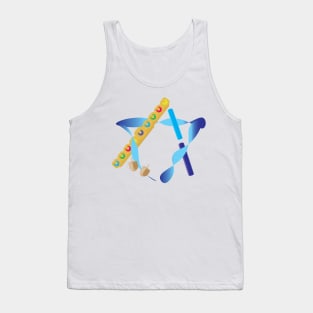 Hanukkah Menorah Star of David Tank Top